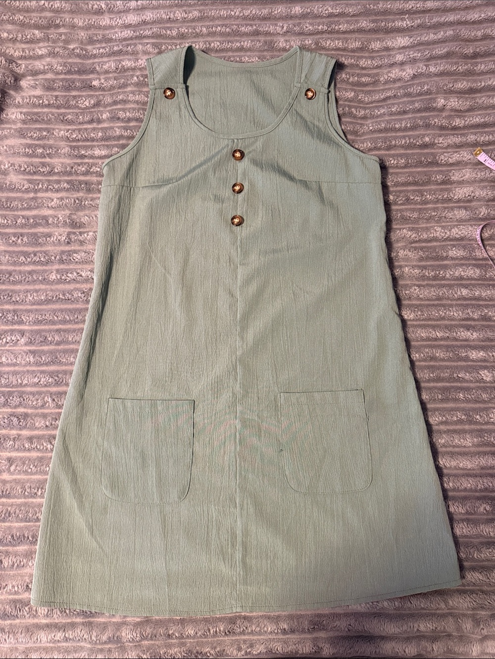 SHEIN Sage Green Button-Front Mini Dress